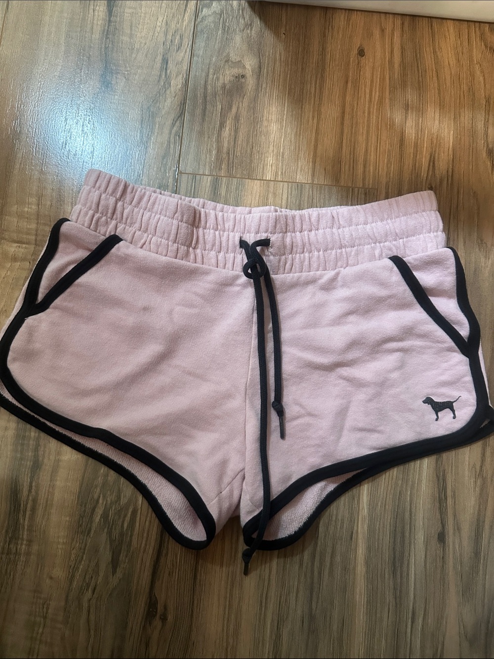 PINK Victoria's Secret Light Pink Shorts with Black Trim